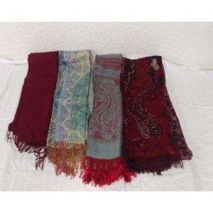 4 Piece Designer Cashmere/Silk Scarves.  356WC